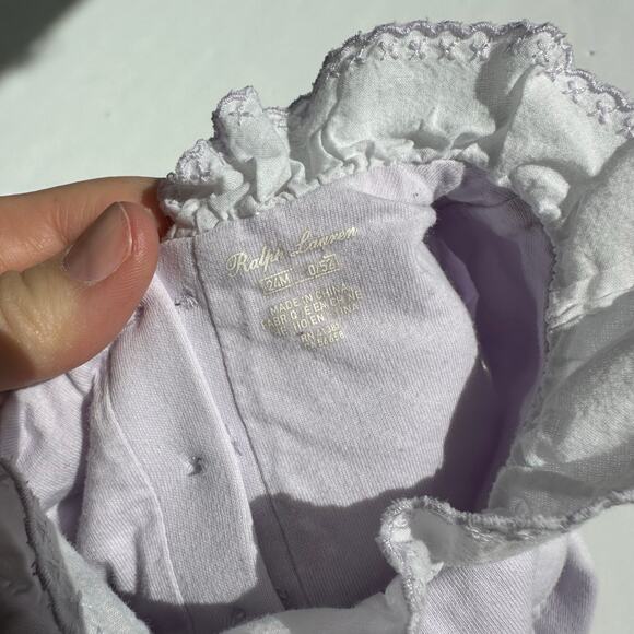 Purple Embroidered Ruffle Collar Short Romper - 24 Months - Picture 6 of 6
